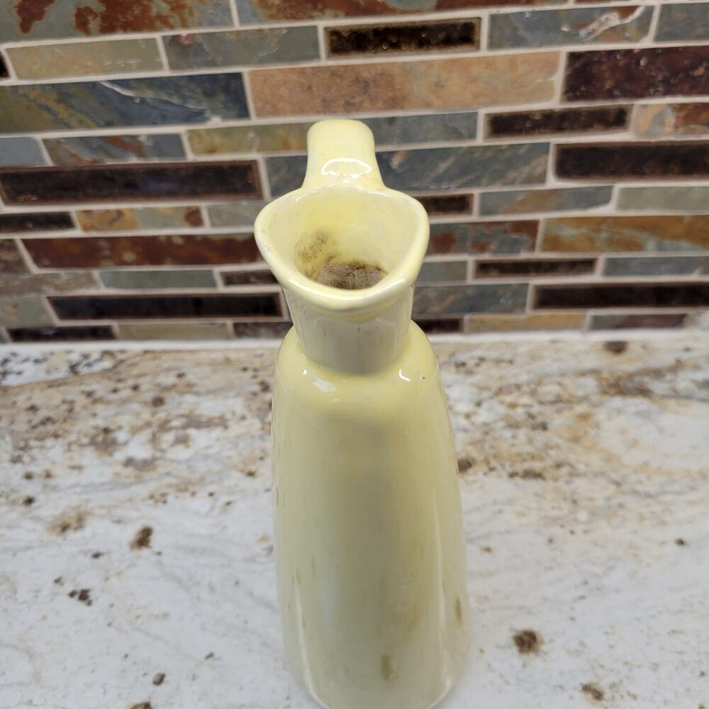 Vintage 1950s Yellow Art Pottery Ewer Pitcher Mid Century Modern Ceramic Vase - Picture 3 of 6